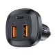 Acefast Fast Charger Car PD3.0 66W - B9 - USB-C x 1, USB-A x 2, Black