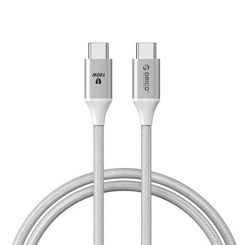 Orico Cable USB C-to-C PD 100W Charging 1.0m White - CDX-100CC-WH