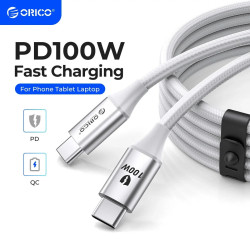 Orico кабел Cable USB C-to-C PD 100W Charging 1.0m White - CDX-100CC-WH Orico кабел Cable USB C-to-C PD 100W Charging 1.0m White - CDX-100CC-WH