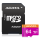 Карта памет ADATA Premier microSDHC/SDXC UHS-I Class10 Memory Card 64GB с адаптер