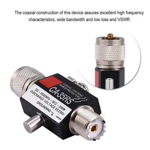 CA-35RS Coaxial Lightning Surge Protector Arrester Male to Female UHF Connector 0-2500MHz 200w 50 ohms
