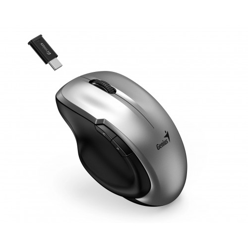 безжина безшумна мишка Genius - Ergo 8200S сребриста - Silent, 2.4GHz, USB-C receiver безжина безшумна мишка Genius - Ergo 8200S сребриста - Silent, 2.4GHz, USB-C receiver