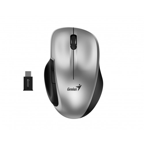 безжина безшумна мишка Genius - Ergo 8200S сребриста - Silent, 2.4GHz, USB-C receiver безжина безшумна мишка Genius - Ergo 8200S сребриста - Silent, 2.4GHz, USB-C receiver