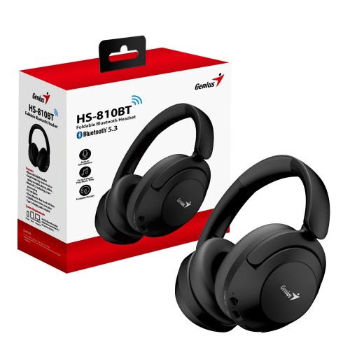 безжични слушалки Genius Bluetooth 5.3 - HS-810BT, черни безжични слушалки Genius Bluetooth 5.3 - HS-810BT, черни