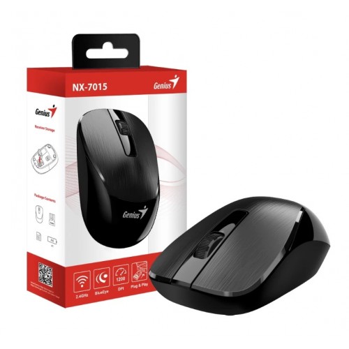безжична мишка Genius NX-7015 - 2.4G, черна безжична мишка Genius NX-7015 - 2.4G, черна
