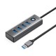 хъб Orico USB3.0 4 port, Aluminium, сив хъб Orico USB3.0 4 port, Aluminium, сив