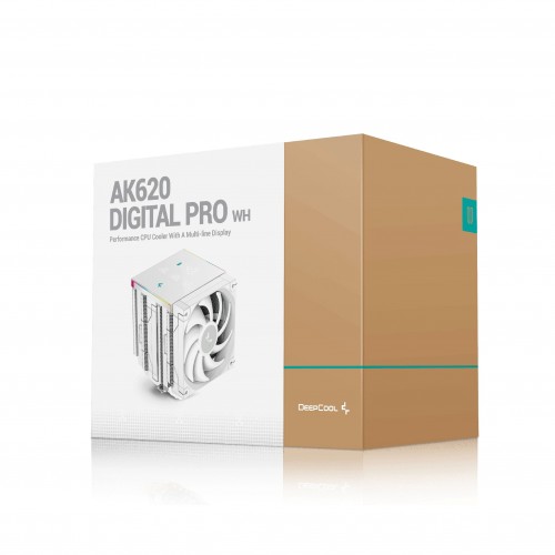 охладител DeepCool AK620 DIGITAL PRO WH - Dual-Tower - LGA1851/AM5 охладител DeepCool AK620 DIGITAL PRO WH - Dual-Tower - LGA1851/AM5