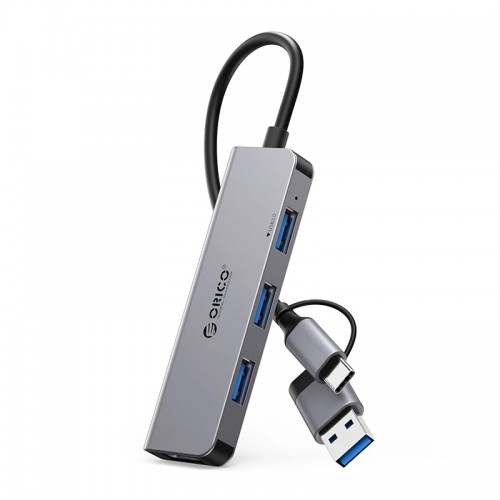 Orico HUB USB-C/USB-A 4 port - USB3.0 x 1, USB2.0 x 3, Aluminium Orico HUB USB-C/USB-A 4 port - USB3.0 x 1, USB2.0 x 3, Aluminium