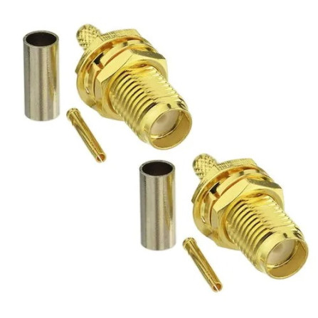 1 бр. конектор за кримпване SMA Female за кабел RG58 U LMR195 RG142 RG400 SMA Female Connector Crimp for RG58 U LMR195 RG142 RG400 CABLE