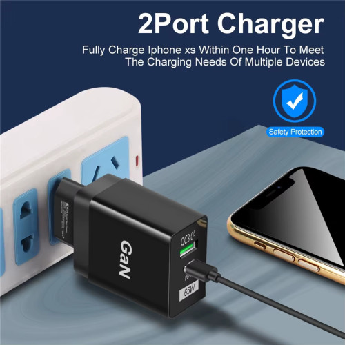 Бързо зарядно за телефон 65W PD QC3.0
