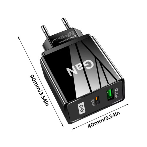 Бързо зарядно за телефон 65W PD QC3.0