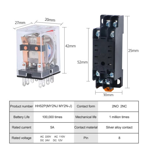 Taxnele Мини електромагнитното реле MY2NJ / AC 230V Taxnele Мини електромагнитното реле MY2NJ / AC 230V