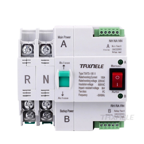 MCB Type Dual Power Automatic Transfer Switch 2P 100A ATS Circuit Breaker Electrical Switch