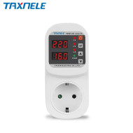 Adjustable 16A AC 220V/110V Surge Protector Socket EU Plug Safe Stabilizer Over Voltage Current Voltage Protector