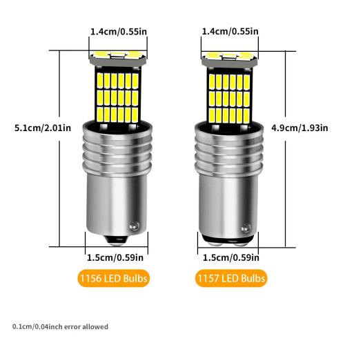 2 броя автомобилни LED крушки за стоп 1157 BAY15D 6000K бяла светлина 2 броя автомобилни LED крушки за стоп 1157 BAY15D 6000K бяла светлина