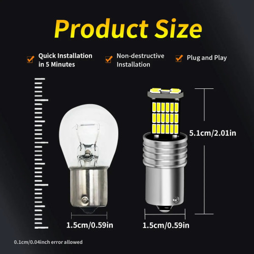 2 броя автомобилни LED крушки за стоп 1157 BAY15D 6000K бяла светлина 2 броя автомобилни LED крушки за стоп 1157 BAY15D 6000K бяла светлина