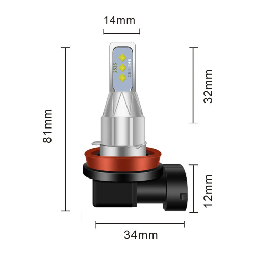 2 броя автомобилни LED крушки H8 бяла светлина 2 броя автомобилни LED крушки H8 бяла светлина