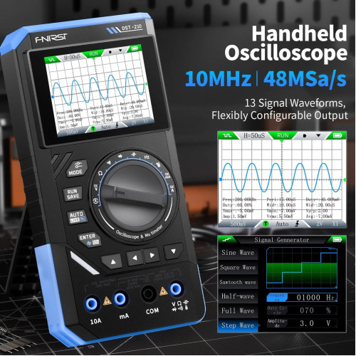 FNIRSI DST-210 – 3-в-1 Осцилоскоп, мултицет и генератор на сигнали FNIRSI DST-210 – 3-в-1 Осцилоскоп, мултицет и генератор на сигнали