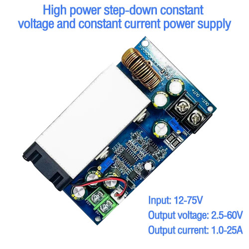 600W High Power Step-Down 12-75V To 2.5-50V 25A