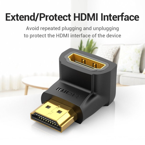 Vention HDMI адаптер 90° ъглов (M/F) – Right Angle HDMI Vention HDMI адаптер 90° ъглов (M/F) – Right Angle HDMI
