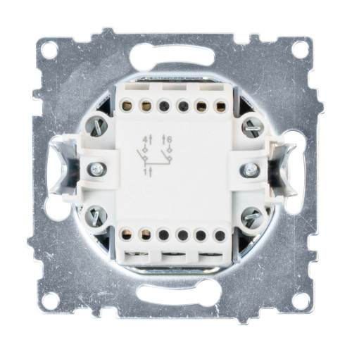 Двоен електрически ключ DeTech DE-9223-02 с рамка, 10A, 250V, за вграждане, IP20, бял Двоен електрически ключ DeTech DE-9223-02 с рамка, 10A, 250V, за вграждане, IP20, бял