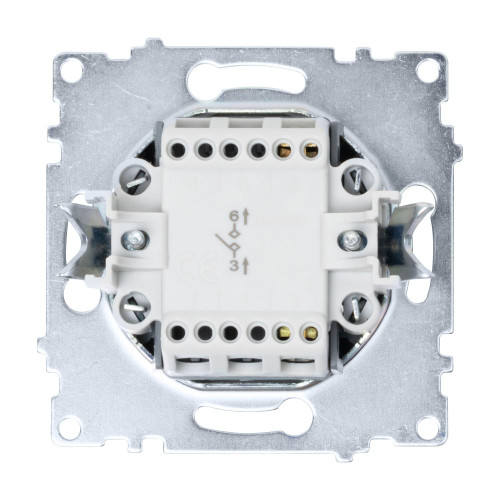 Единичен електрически ключ DeTech DE-9223-01 с рамка, 10A, 250V, за вграждане, IP20, бял Единичен електрически ключ DeTech DE-9223-01 с рамка, 10A, 250V, за вграждане, IP20, бял