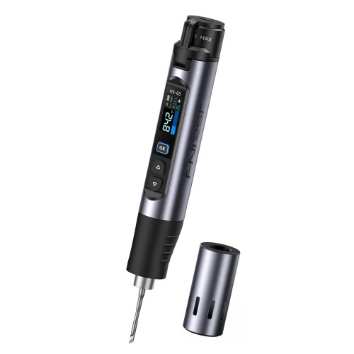 FNIRSI HS-03 Smart Portable Soldering Iron 100W with OLED Display and USB-C PD Power