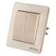 DeTech DE-6008-02 2-Gang 1-Way Light Switch, 10A, 250V, IP20, Flush Mount, Gold DeTech DE-6008-02 2-Gang 1-Way Light Switch, 10A, 250V, IP20, Flush Mount, Gold