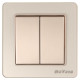 DeTech DE-6008-02 2-Gang 1-Way Light Switch, 10A, 250V, IP20, Flush Mount, Gold DeTech DE-6008-02 2-Gang 1-Way Light Switch, 10A, 250V, IP20, Flush Mount, Gold