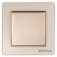 DeTech DE-6008-01 1-Gang 1-Way Light Switch, 10A, 250V, IP20, Flush Mount, Gold DeTech DE-6008-01 1-Gang 1-Way Light Switch, 10A, 250V, IP20, Flush Mount, Gold