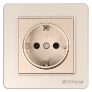 DeTech DE-6008-42 Single Schuko Socket Outlet, 16A, 250V, IP20, Flush Mount, Gold DeTech DE-6008-42 Single Schuko Socket Outlet, 16A, 250V, IP20, Flush Mount, Gold
