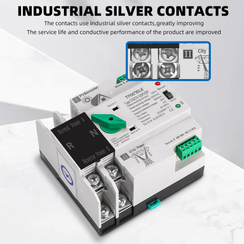 Taxnele ATX-4P 4P ATS за PV инвертор – автоматичен превключвател 63A 4P Din Rail ATS PV Inverter Dual Power Automatic Transfer Selector Switches Uninterrupted 63A 100A 125A Photovoltaic Solar