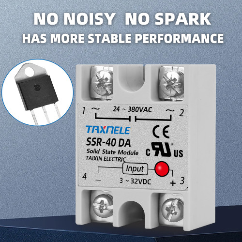 Твърдотелно реле SSR-40DA 3–32V DC, 24–380V AC Single Phase Solid State Relay SSR-40DA SSR-25DA SSR-10DA DC to AC 3-32VDC Input 24-380VAC Output Solid State Relay Module
