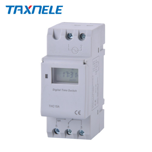Taxnele THC15A Дигитален програмируем таймер 7 дни 16A Electronic Weekly 7 Days Programmable Digital TIME SWITCH Relay Timer Control AC 220V 230V 12V 24V 48V 16A Din Rail Mount THC15A