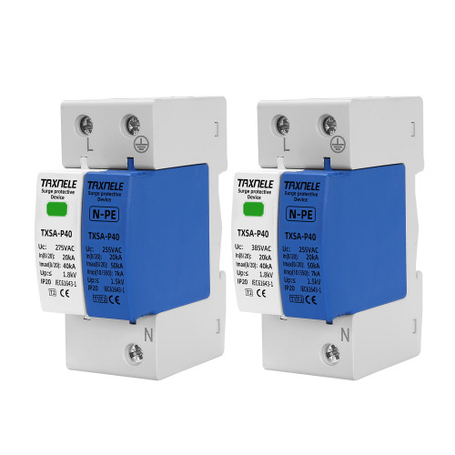 AC SPD Lightning Arrester 1P+NPE 40KA 50KA T1 T2 275V House Surge Protector Protective Low-voltage Device