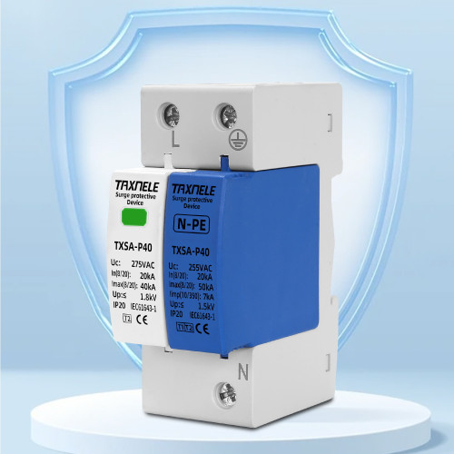 AC SPD Lightning Arrester 1P+NPE 40KA 50KA T1 T2 275V House Surge Protector Protective Low-voltage Device