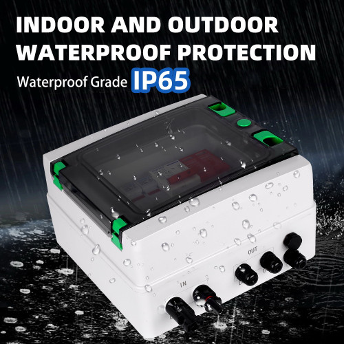 Solar Photovoltaic PV DC Combiner Box Surge Lightning Protection 1 Input 1 Out DC 600V Fuse MCB SPD HA Waterproof Box IP65