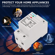 Taxnele TVP1-60 Automatic Overvoltage and Undervoltage Protector 230V AC 63A DIN Rai Taxnele TVP1-60 Automatic Overvoltage and Undervoltage Protector 230V AC 63A DIN Rai