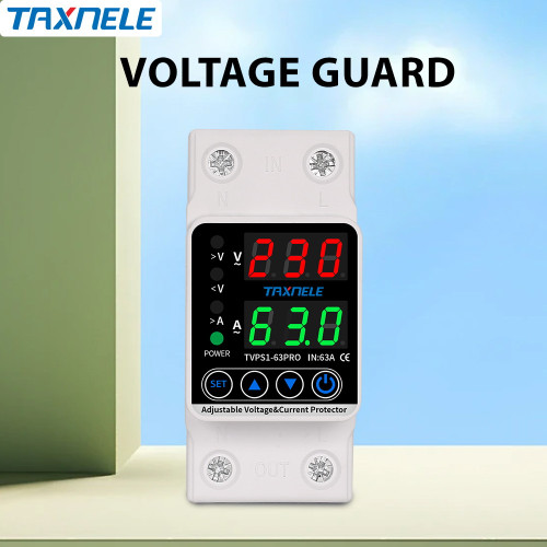 Taxnele 63A 230V цифрово защитно реле с двоен дисплей, защита от пренапрежение, ниско напрежение и свръхток