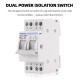 Taxnele TX219G 2P MTS Ръчен превключвател 63A 2P 40A 63A MTS Dual Power Manual Transfer Isolating Switch Interlock Circuit Breaker 230V 400V Modular Changeover Switch