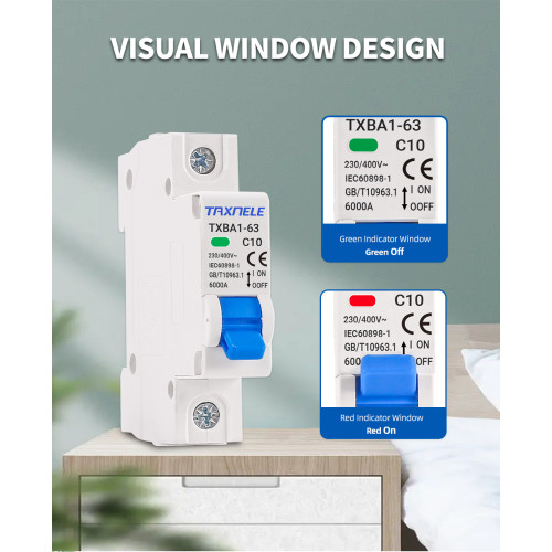 AC MCB 1P 230V 400V 6KA Mini Circuit Breaker Air Switch 6A 10A 16A 20A 32A 40A 50A 63A Overload Short Circuit Protector