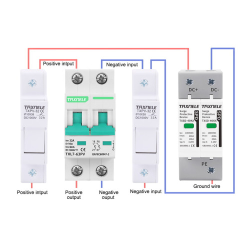 Taxnele TXL7-63PV DC MCB 1000V DC 6kA – 10A до 63A DC MCB Battery Solar Mini Circuit Breaker L7 2P 1000VDC Short Circuit Protection 10A 16A 20A 25A 32A 40A 63A PV 1P & 3P Poles