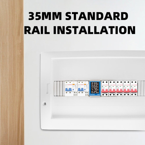 Taxnele TXM05 4-in-1 AC Monitor 100A DIN Rail 4IN1 Din Rail AC Monitor 110V 220V 100A Voltage Current Watt KWH Power Energy Meter VOLT AMP Voltmeter Ammeter Wattmeter