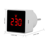 Taxnele V-PL AC 50-500V Digital Voltmeter with EU Plug and LCD Display
