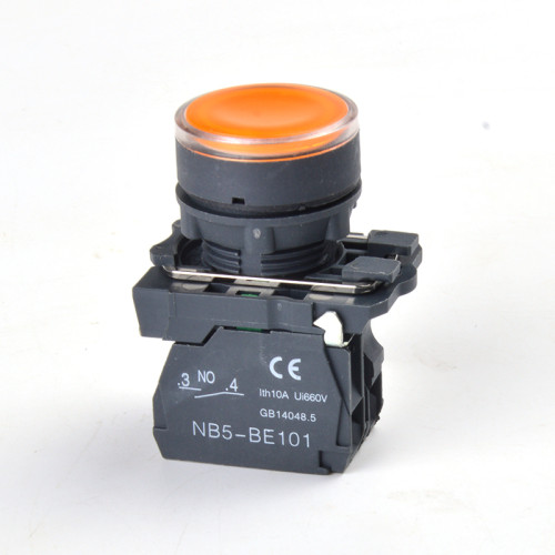 22mm водоустойчив моментен LED бутон 1NO 1NC SB5 LA68S XB5 AW33B5 22mm Waterproof Illuminated LED Round Push Button Switch with Neon Light SB5(LA68S XB5) -AW33B5 1NO 1 NC AC DC24V/AC220V