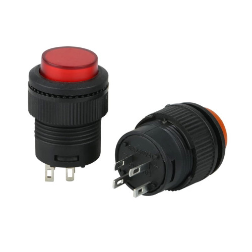 R16-503AD Button with LED – Latching Switch with Visual State Indication R16-503AD push button switch without light/with light self-locking/resetting power button